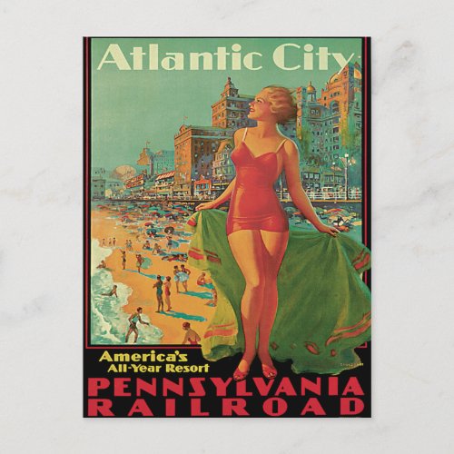 Atlantic City Vintage Travel Postcard