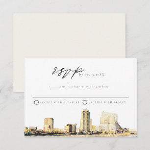 ATLANTIC CITY Watercolor RSVP Postcard
