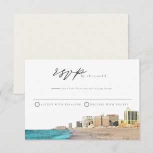 ATLANTIC CITY Watercolor RSVP Postcard