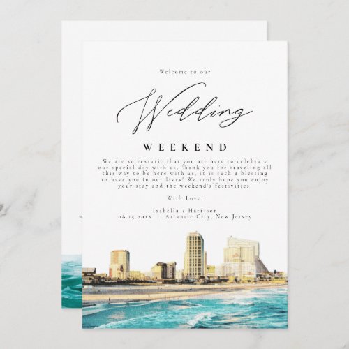 ATLANTIC CITY Wedding Weekend Welcome Itinerary In Invitation