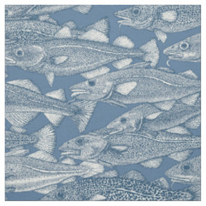 Atlantic cod cobalt denim fabric