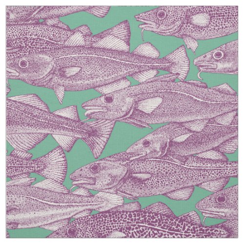 Atlantic cod purple peppermint fabric