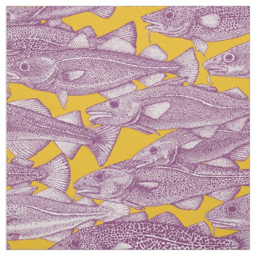 Atlantic cod purple yellow fabric