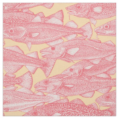 Atlantic cod rose pink honey fabric