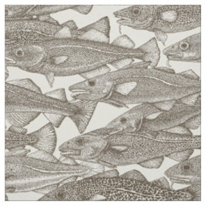 Atlantic cod tea brown strong white fabric