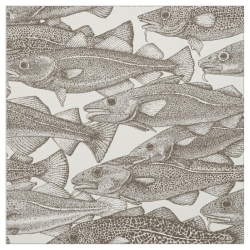 Atlantic cod tea brown strong white fabric