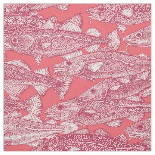 Atlantic cod viva magenta rose pink fabric
