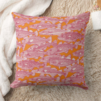 Atlantic cod viva magenta satsuma throw pillow