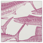 Atlantic fish cherry fabric