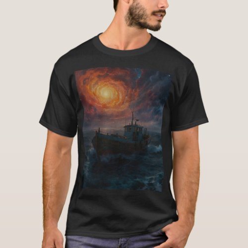 Atlantic Fishing Boat in a Storm T_Shirt