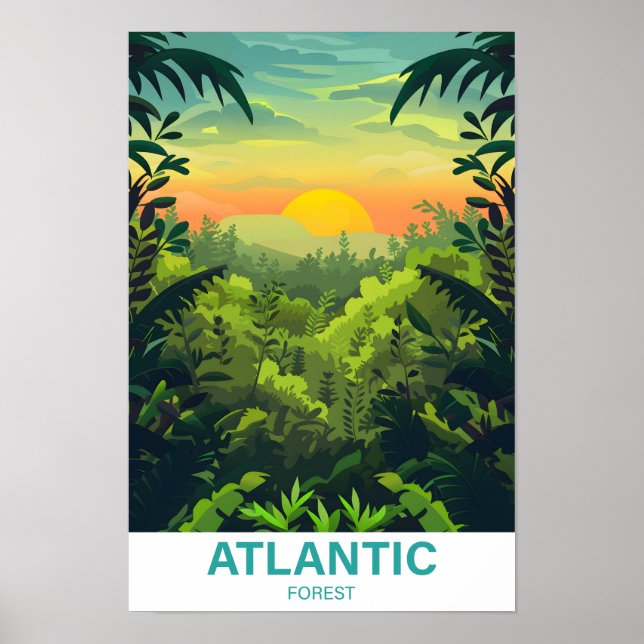 Atlantic Forest Illustration Travel Poster (Front)