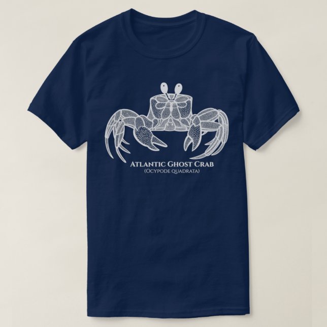 Atlantic Ghost Crab with Names animal design on bl T-Shirt (Design Front)