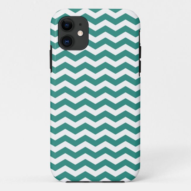 Atlantic Green Wave Chevron Case-Mate iPhone Case (Back)
