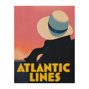 Atlantic Lines Cruise Liner travel poster