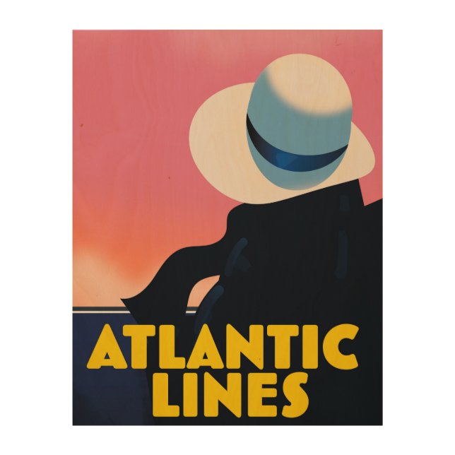 Atlantic Lines Cruise Liner travel poster (Front)