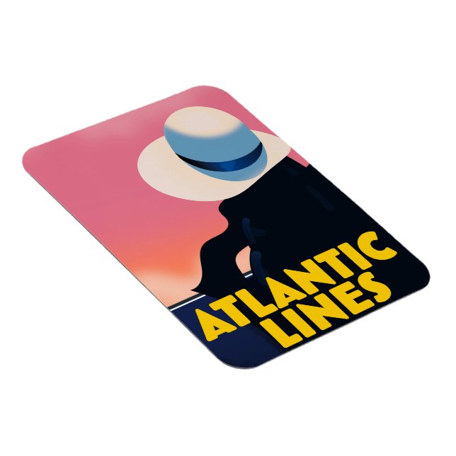 Atlantic Lines Cruise Liner travel poster Magnet (Right Side)