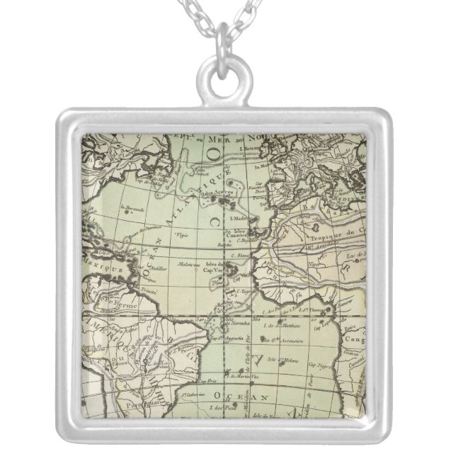 Atlantic Ocean 3 Silver Plated Necklace (Front)