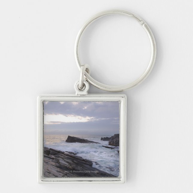 Atlantic Ocean at Sunrise in Maine Keychain (Front)