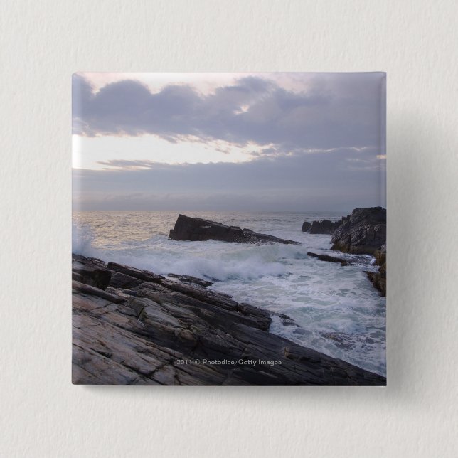 Atlantic Ocean at Sunrise in Maine Pinback Button (Front)
