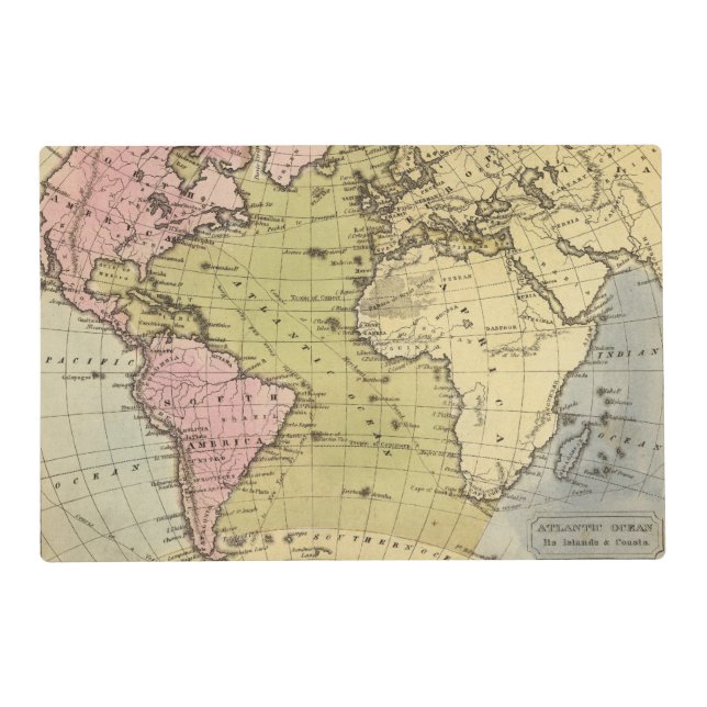 Atlantic Ocean Atlas Map Placemat (Front)