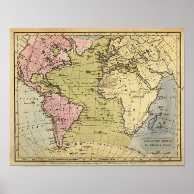 Atlantic Ocean Atlas Map Poster (Front)