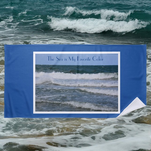 Atlantic Ocean Customizable Blue Beach Towel (Creator Uploaded)