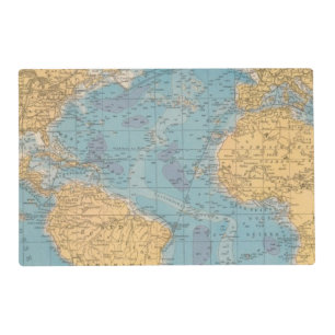 Atlantic Ocean Map Placemat