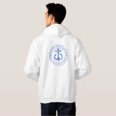 Atlantic Ocean Sailing | Navy Anchor  Personalized Hoodie (Back Full)
