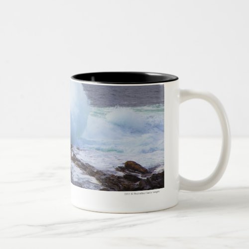 Atlantic Ocean Wave Crashing into Maines Coast Two_Tone Coffee Mug