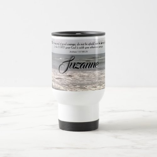 Atlantic Ocean Waves Be Not Afraid Bible Verse Travel Mug