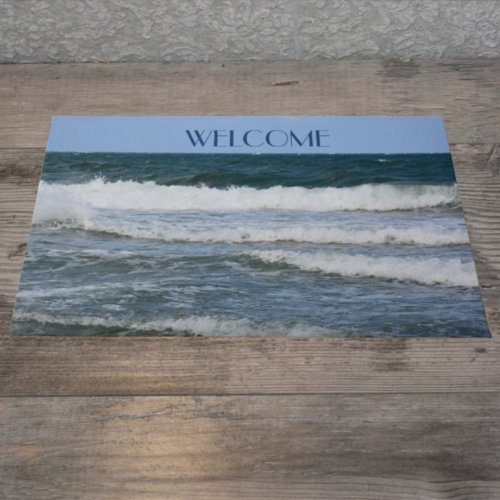 Atlantic Ocean Waves Seascape Photographic Welcome Doormat