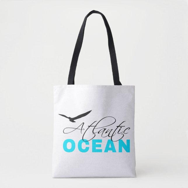 Atlantic Ocean White Customizable Tote Bag (Front)