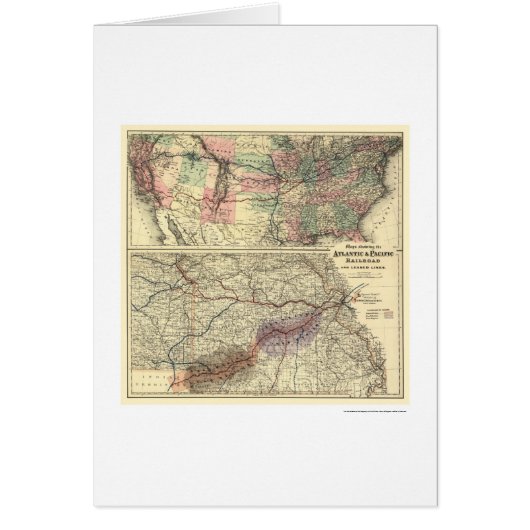 Atlantic & Pacific Railroad Map 1873 Cards (Front)