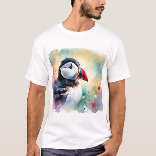 Atlantic Puffin 210624AREF127 _ Watercolor T_Shirt