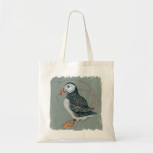 Atlantic Puffin Bird Art Drawing Tote Bag