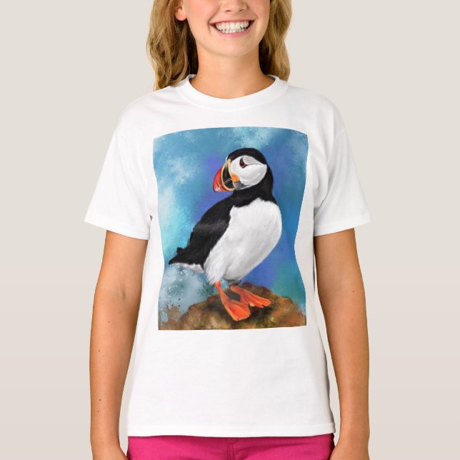 Atlantic Puffin Bird T-Shirt Gift (Front)