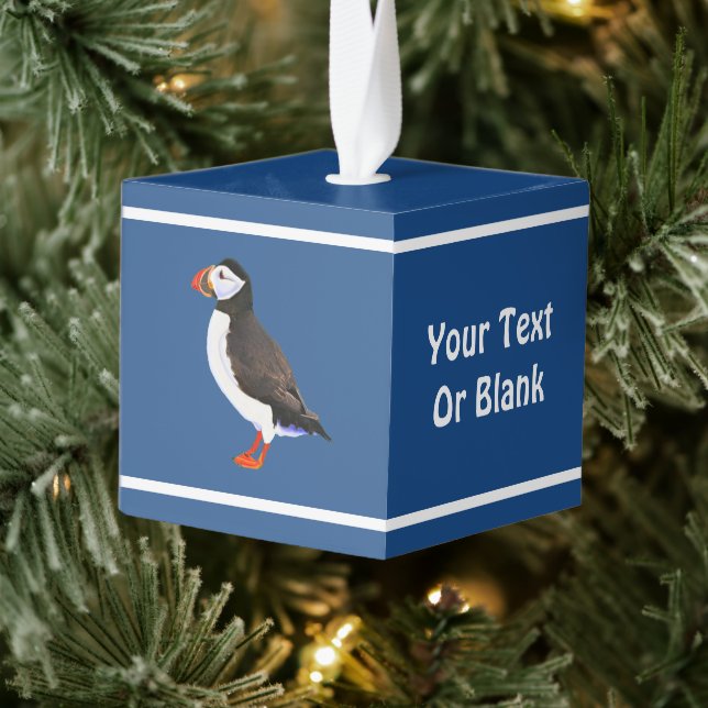 Atlantic Puffin Cube Ornament (Tree)