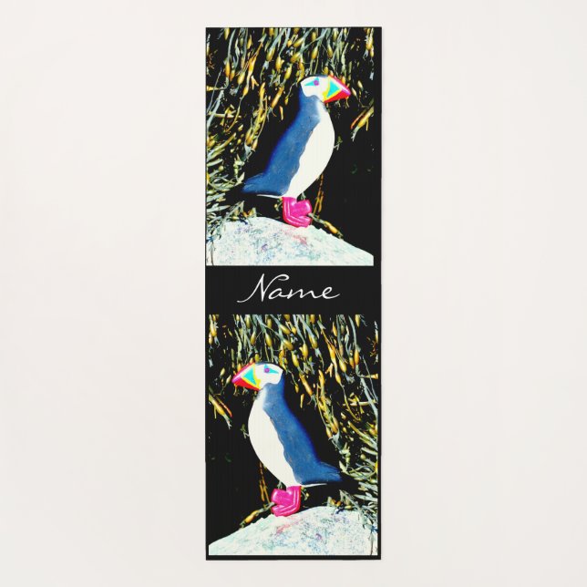 Atlantic puffin design Thunder_Cove Yoga Mat (Back)