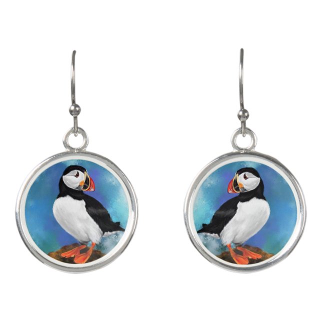 Atlantic Puffin Earrings Gift (Front)