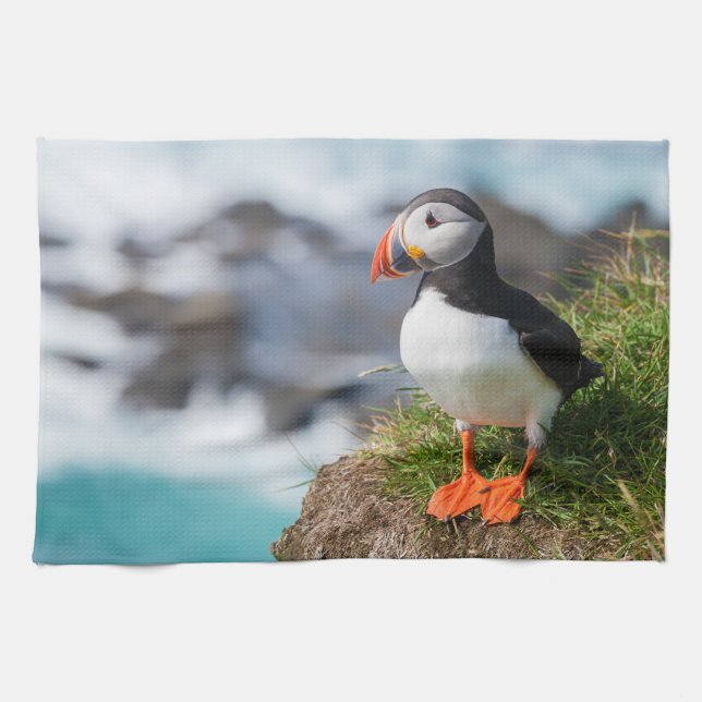 Atlantic Puffin Fratercula Arctica Towel (Horizontal)