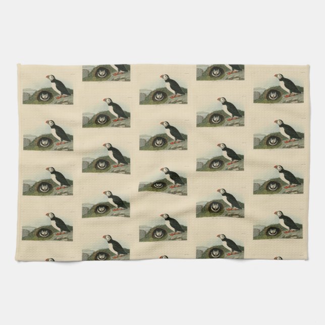 Atlantic Puffin from Audubon's Birds of America Kitchen Towel (Horizontal)