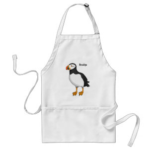 Atlantic puffin illustration  adult apron