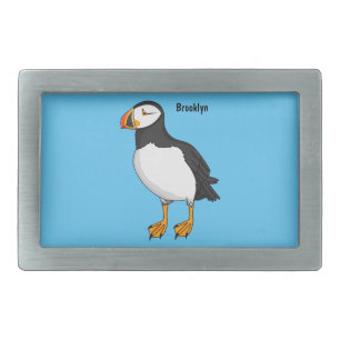 Atlantic puffin illustration belt buckle