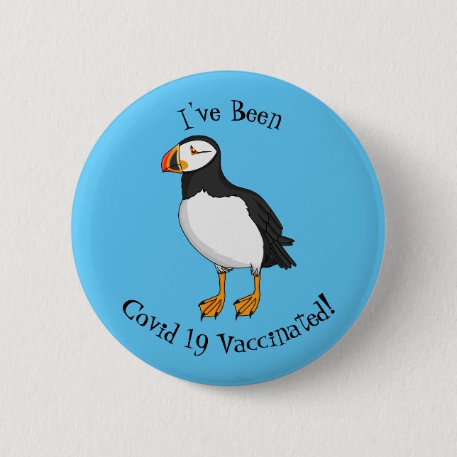 Atlantic puffin illustration  button (Front)