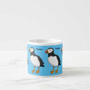 Atlantic puffin illustration espresso cup