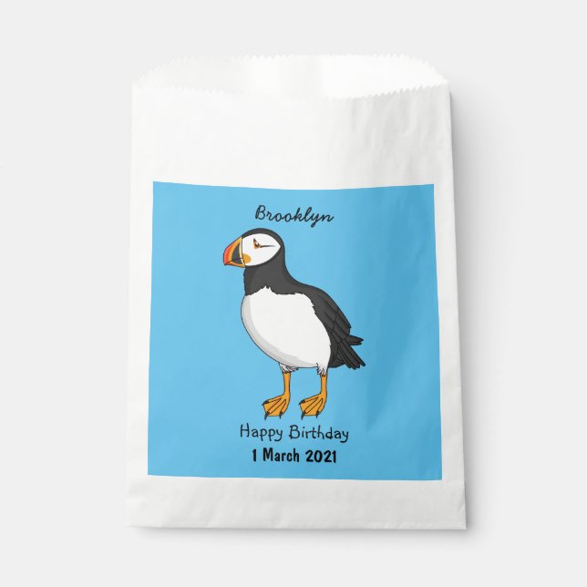 Atlantic puffin illustration  favor bag (Front)