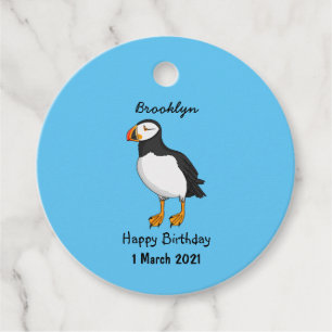 Atlantic puffin illustration favor tags
