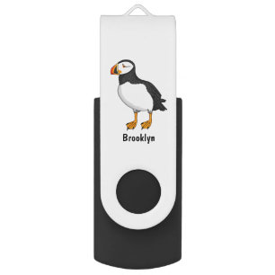 Atlantic puffin illustration flash drive