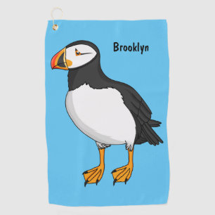 Atlantic puffin illustration golf towel