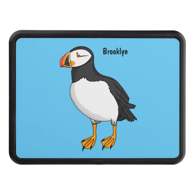 Atlantic puffin illustration hitch cover (Front)